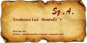 Szoboszlai Avenár névjegykártya